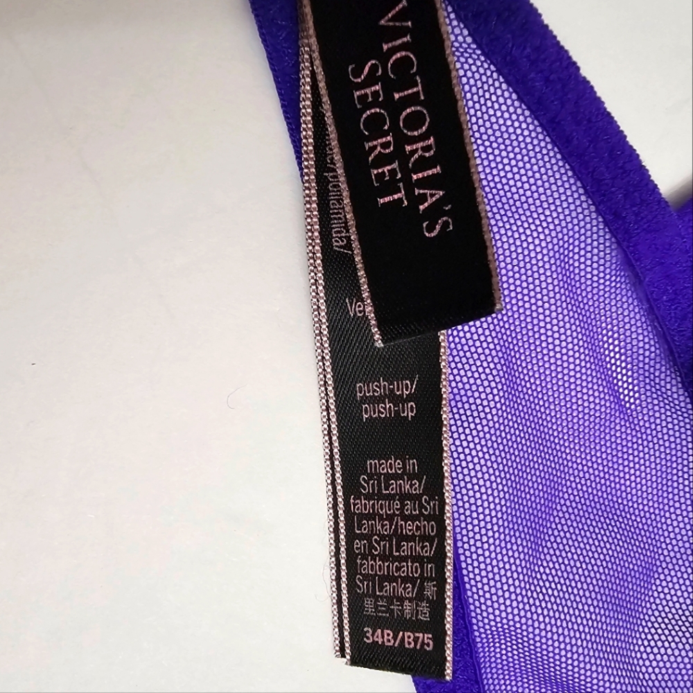 Victoria's Secret Bombshell Add 2 Cups Very Sexy Bling Spellout Strap PushUp Bra - Picture 8 of 10